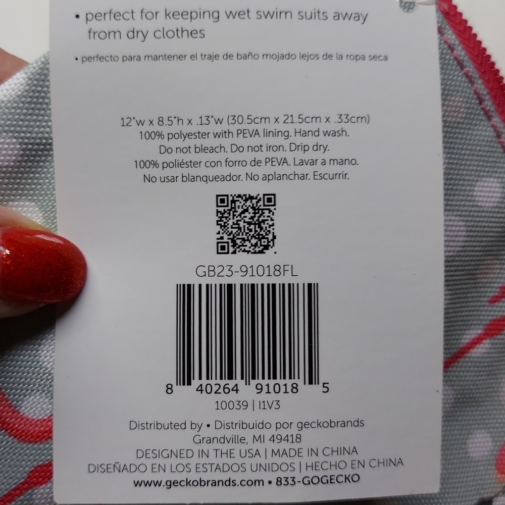Flamingo Geckobrand Swimsuit Bag Wristlet - Picture 7 of 9